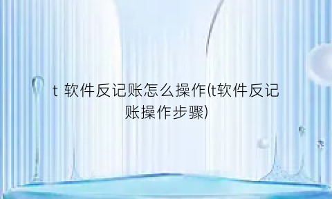 “t软件反记账怎么操作(t软件反记账操作步骤)